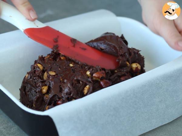 Hasselpähkinäfudge - Suklaa ja hasselpähkinä neliöt - Valmistelu askel 3