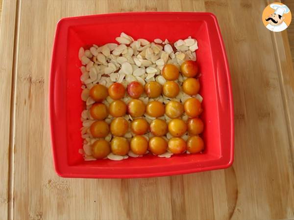 Käänteinen mirabelle- ja mantelipaketti - Valmistelu askel 2