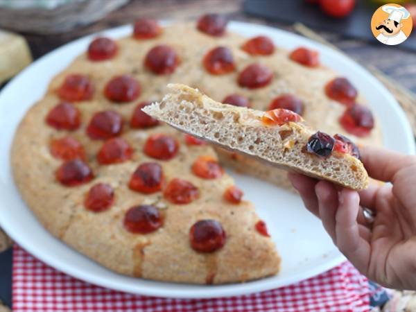 Focaccia kirsikkatomaattien kanssa - Valmistelu askel 6