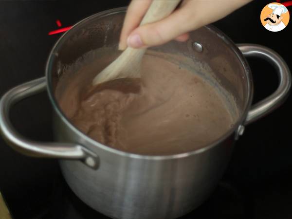 Tumma ja valkoinen suklaa riisivanukas-paketti - Valmistelu askel 5