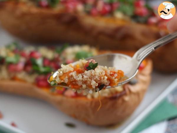 Butternut-kurpitsa kvinoalla ja granaattiomenalla - Valmistelu askel 5