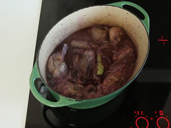 Coq au vin - Valmistelu askel 4