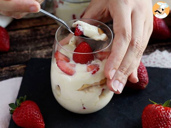 Jäähdytetyt mansikka-tiramisu verrines - Valmistelu askel 7