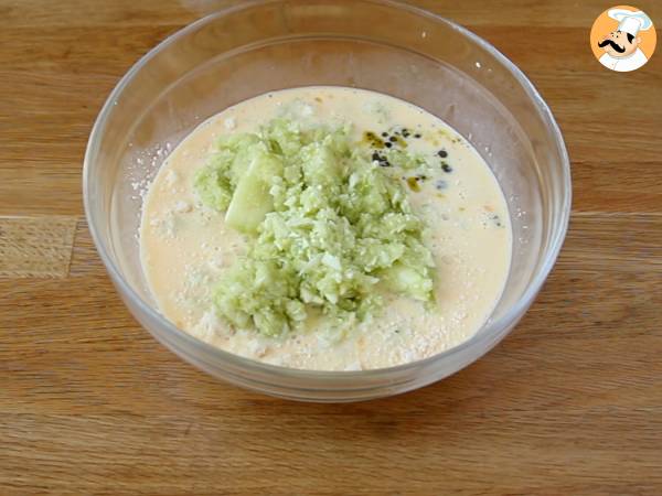 Kesäkurpitsa- ja pesto-flan - gluteenittomia - Valmistelu askel 2