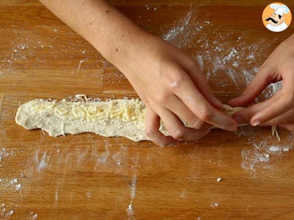 Mozzarellaa ja rosmariinia sisältävät rinkeli - Valmistelu askel 4
