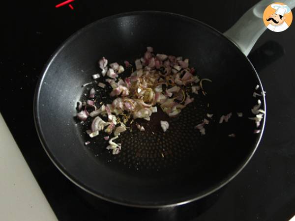 Butternut-kurpitsan ja hasselpähkinöiden muruseos - Valmistelu askel 1