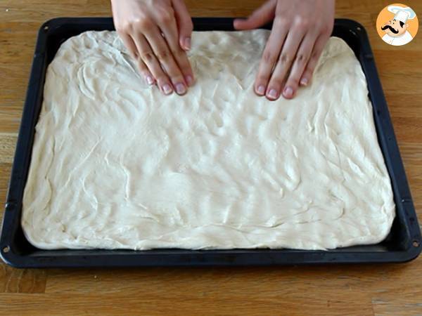 Focaccia kukat - focaccia taide - Valmistelu askel 4