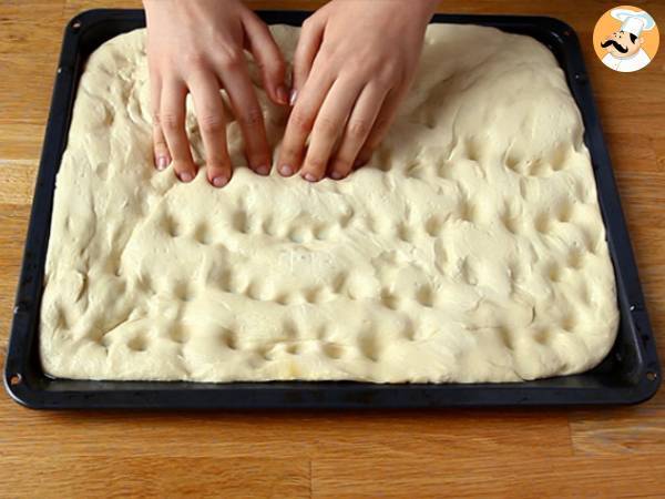 Focaccia kukat - focaccia taide - Valmistelu askel 5