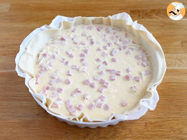 Vähärasvainen quiche kinkulla, juustolla ja jogurtilla! - Valmistelu askel 3