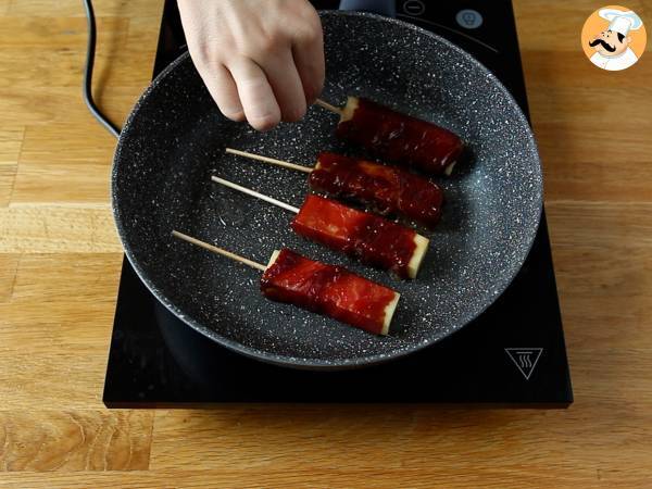 Juustolla täytetyt Yakitori naudanlihakebabit - Valmistelu askel 7