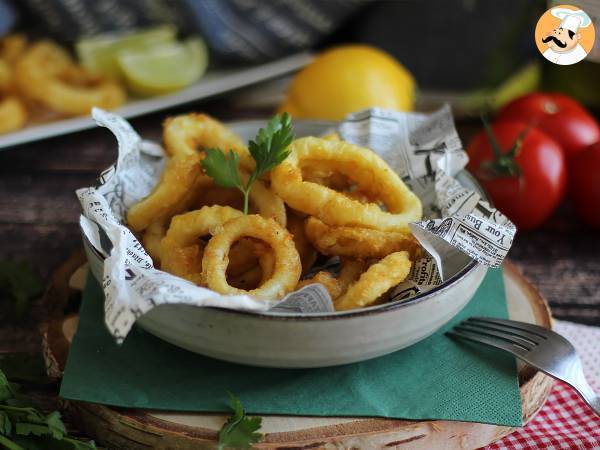 Calamares a la romana - taikinaan paneroitu kalmari - Valmistelu askel 5