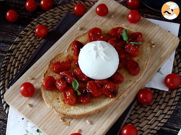 Paahdettu tomaatti ja burrata-bruschetta - Valmistelu askel 4