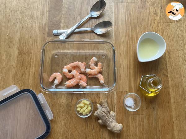 Riisisalaatti katkarapujen, kesäkurpitsojen ja inkiväärin kanssa - Valmistelu askel 2