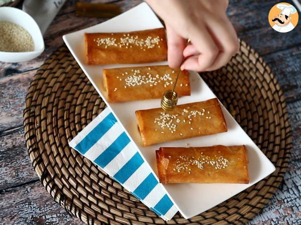 Feta Saganaki, kreikkalainen resepti fetajuustosta ja hunajasta - Valmistelu askel 6