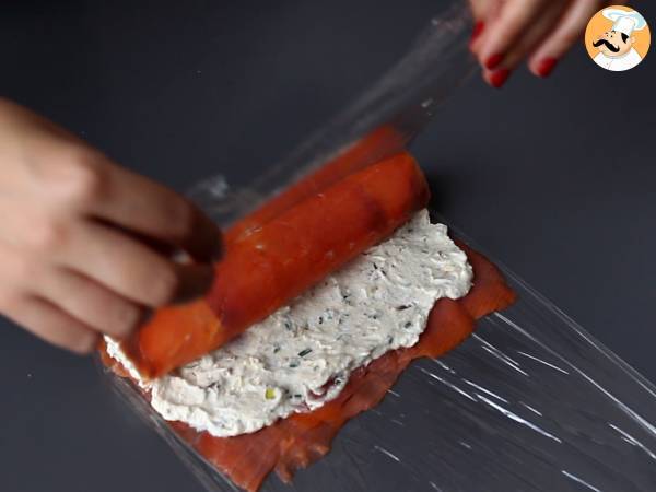 Lohirulla lohitäytteellä ricotta- ja pistaasipähkinöiden kera - Valmistelu askel 5