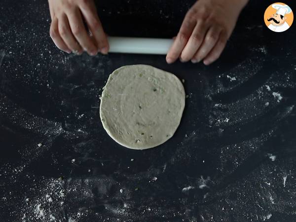 Kiinalaisia pannukakkuja vihreän sipulin kanssa - Kevätsipulipannukakut - Valmistelu askel 4