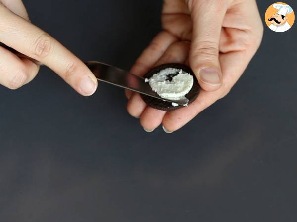 Suklaaganassilla täytetyt keksikupit porkkanapadan tyyliin - Valmistelu askel 6