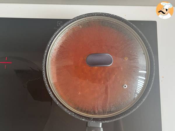 Sicilian pasta munakoisolla, helppo ja kevyt versio - Pasta alla Norma - Valmistelu askel 4