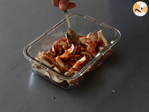 Korealaistyyliset sienet - Shiitake-sienet gochujang-kastikkeessa - Valmistelu askel 4