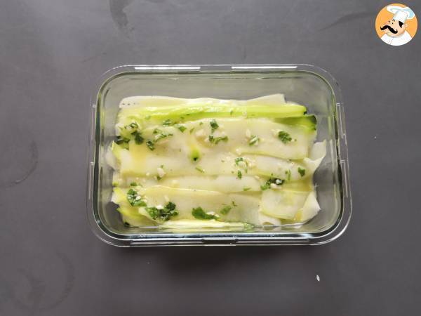 Marinoidut kesäkurpitsat, täydellinen vihannescarpaccio kesään! - Valmistelu askel 5