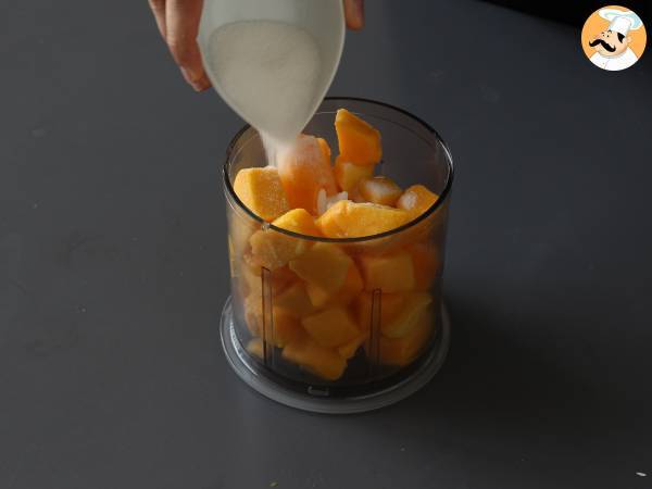 Mango- ja limettisorbetti vain 3 ainesosasta, valmis syötäväksi 5 minuutissa! - Valmistelu askel 2
