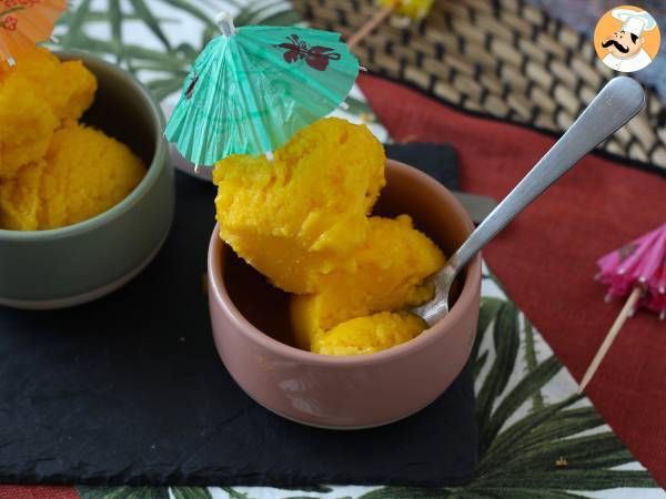 Mango- ja limettisorbetti vain 3 ainesosasta, valmis syötäväksi 5 minuutissa! - Valmistelu askel 4