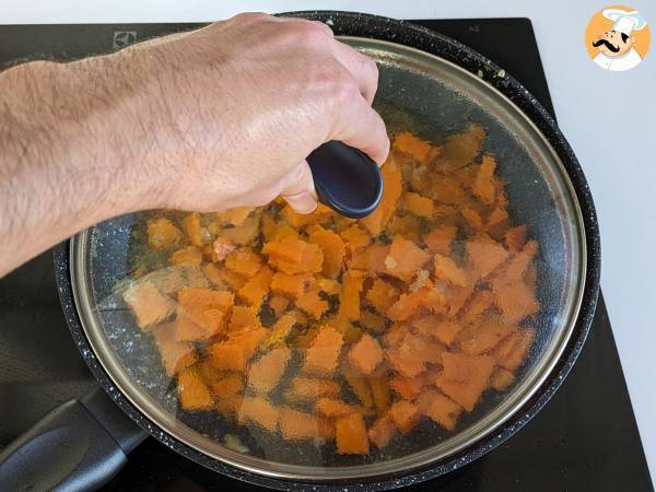 Pasta kurpitsan ja makkaran kanssa - Valmistelu askel 5