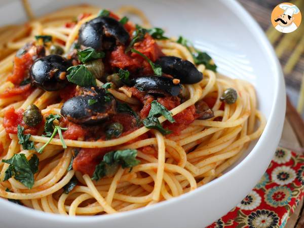 Spagetti alla puttanesca, nopea ja maukas pääruoka. - Valmistelu askel 6