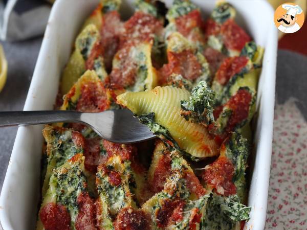 Conchiglioni täytetty ricotta ja pinaatti: vastustamaton paistettu kasvisruoka - Valmistelu askel 10