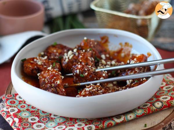 Korealaista paistettua kanaa mausteisella gochujang-kastikkeella - Dakgangjeong - Valmistelu askel 10