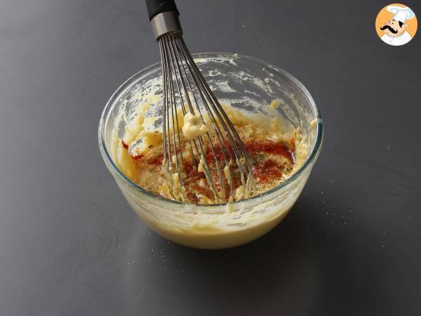 Tomaattimuffinssit sulavan mozzarellan sydämen kanssa - Valmistelu askel 2