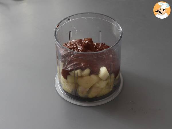 Suklaa-päärynäfudge, superhelppo jälkiruoka, jossa on vain 2 ainesosaa! - Valmistelu askel 3