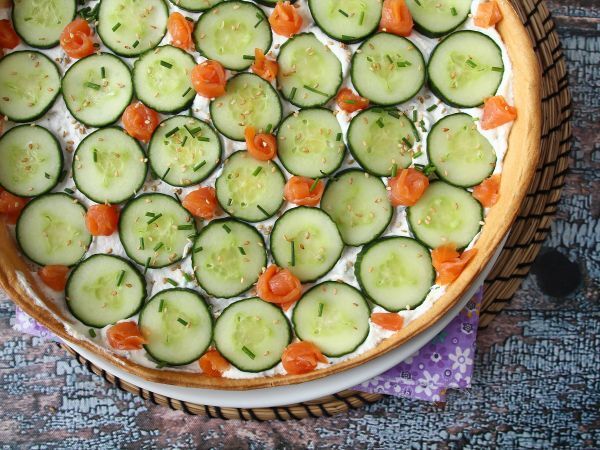 Erittäin virkistävä kesätorttu: ricotta, kurkku ja savulohi - Valmistelu askel 10