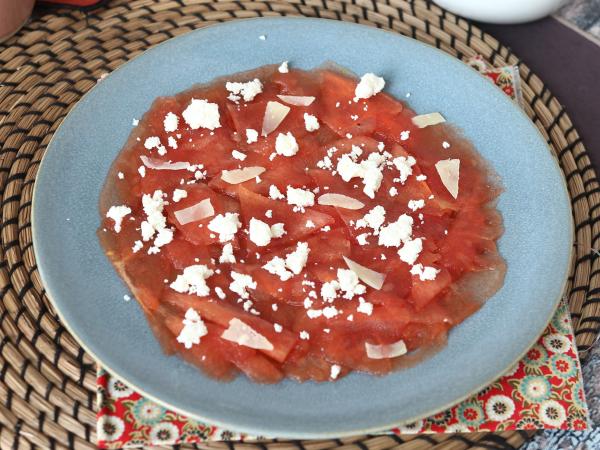 Vesimeloni Carpaccio: virkistävä kesäalkupala - Valmistelu askel 3
