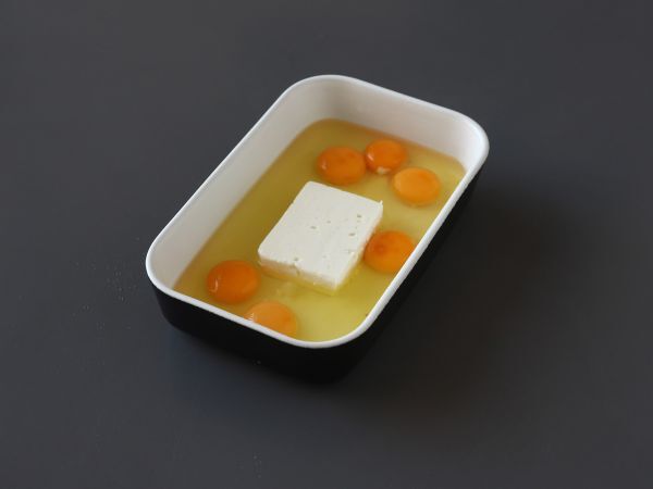 Pehmeä ja superproteiinipitoinen muna-feta-wrap - Valmistelu askel 2