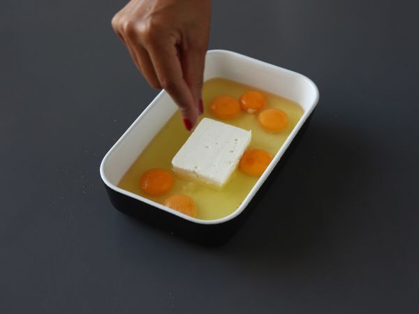Pehmeä ja superproteiinipitoinen muna-feta-wrap - Valmistelu askel 3