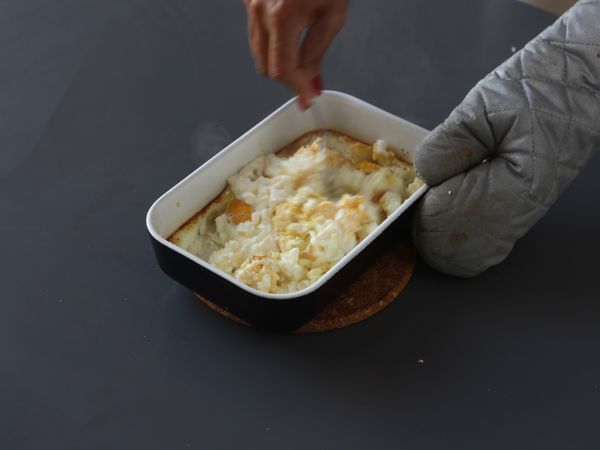 Pehmeä ja superproteiinipitoinen muna-feta-wrap - Valmistelu askel 5