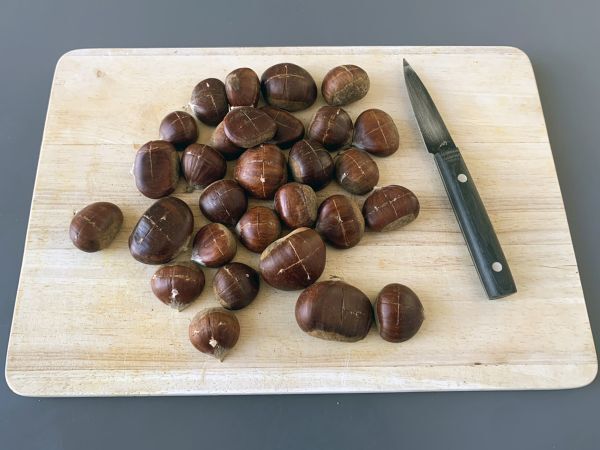 Paahdettuja kastanjoita ilmakeittimessä - Valmistelu askel 2