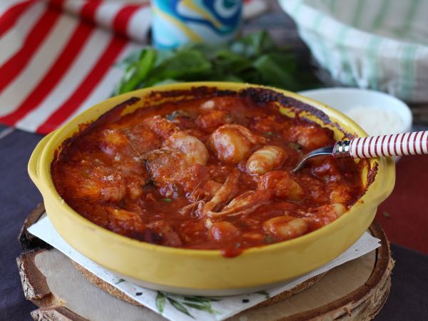Nopea ja lohdullinen tomaatti-mozzarellagratiini - gnocchi alla sorrentina uunissa - Valmistelu askel 7