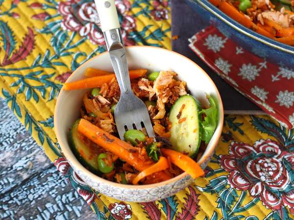 Rapea, mausteinen lohi rapea riisisalaatti! - Valmistelu askel 9