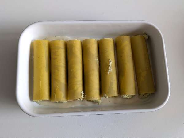 Kermainen pesto cannelloni au gratin: helppo ja maukas resepti - Valmistelu askel 6