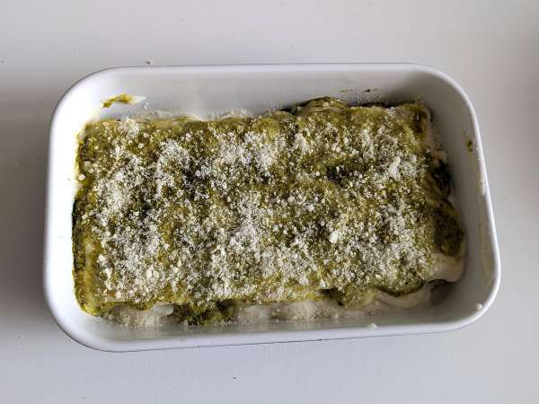 Kermainen pesto cannelloni au gratin: helppo ja maukas resepti - Valmistelu askel 8