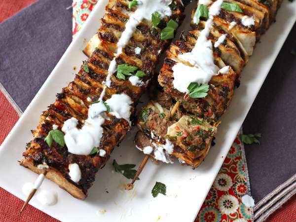 Lavash kebab tortillojen kanssa, kuuluisat helpot uunissa paistetut kebabit! - Valmistelu askel 12