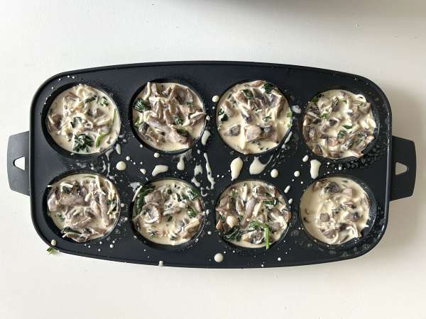 Pienet flanit pinaateista ja sienistä - Valmistelu askel 10