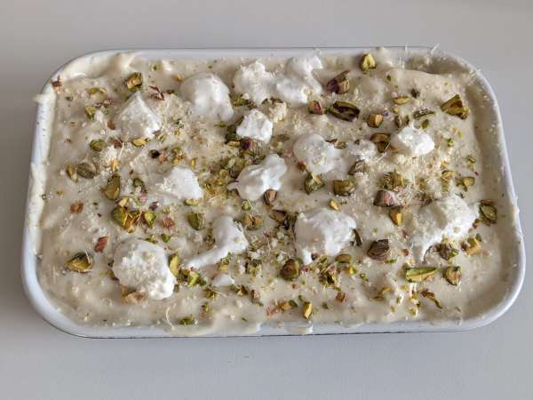 Lohilasagne burratan ja kermaisten, rapeiden pistaasipähkinöiden kera - Valmistelu askel 7