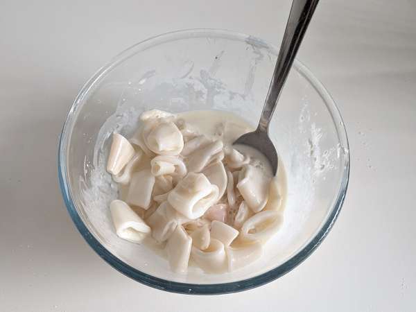 Kalmarirenkaat ilmankuumentimessa rapeat ja kevyet - Valmistelu askel 4