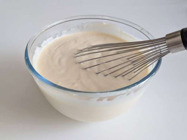 Aprikoosinen flan-juustokakku - Valmistelu askel 3