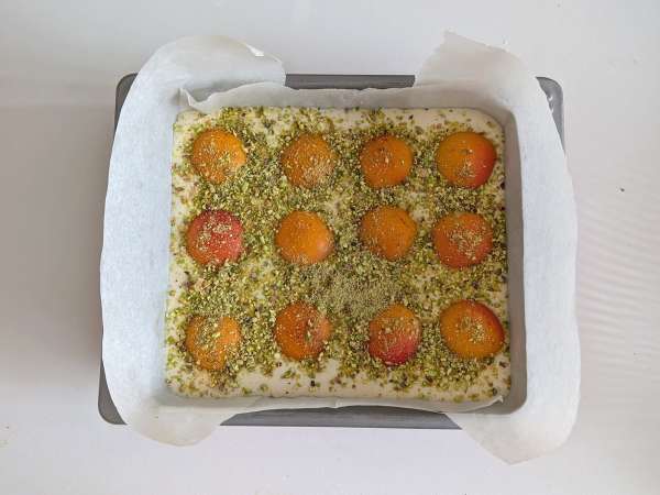Aprikoosinen flan-juustokakku - Valmistelu askel 5