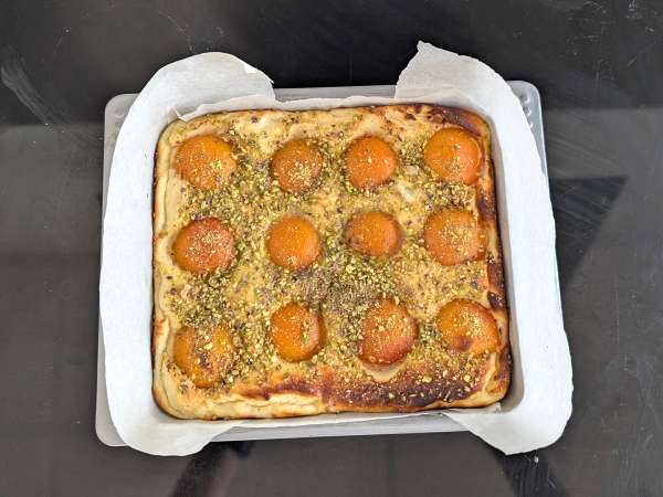 Aprikoosinen flan-juustokakku - Valmistelu askel 7