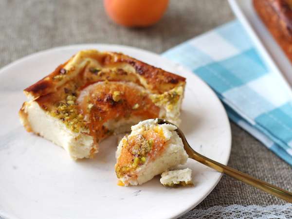 Aprikoosinen flan-juustokakku - Valmistelu askel 8